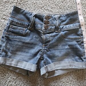 SO High Waist Denim Blue Girls Shorts Size 12